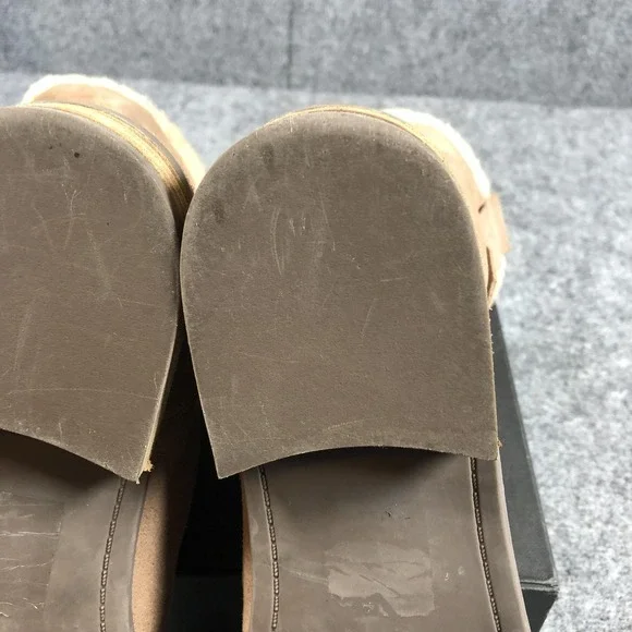 Sole Society Shearling Lined Boots Womens Brown Suede Pull On Ankle Mid Calf - Picture 13 of 14